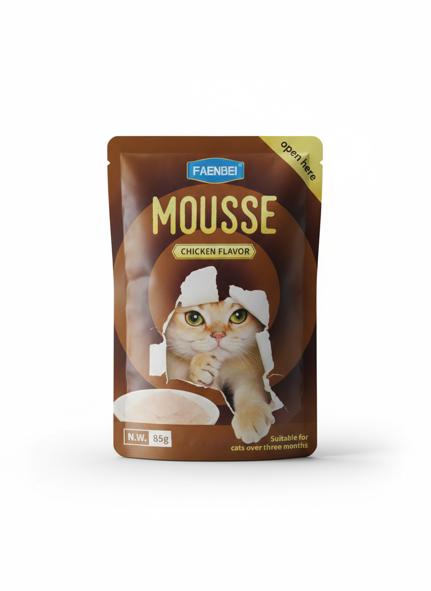پوچ گربه فنبی مدل موس با طعم مرغ Faenbei Cat Mouse with Chicken وزن 85 گرم