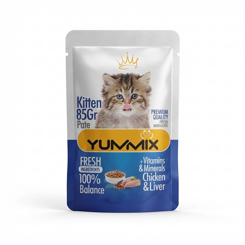 پوچ گربه Yummix – طعم مرغ و جگر (۸۵ گرم) — تصویر ۲